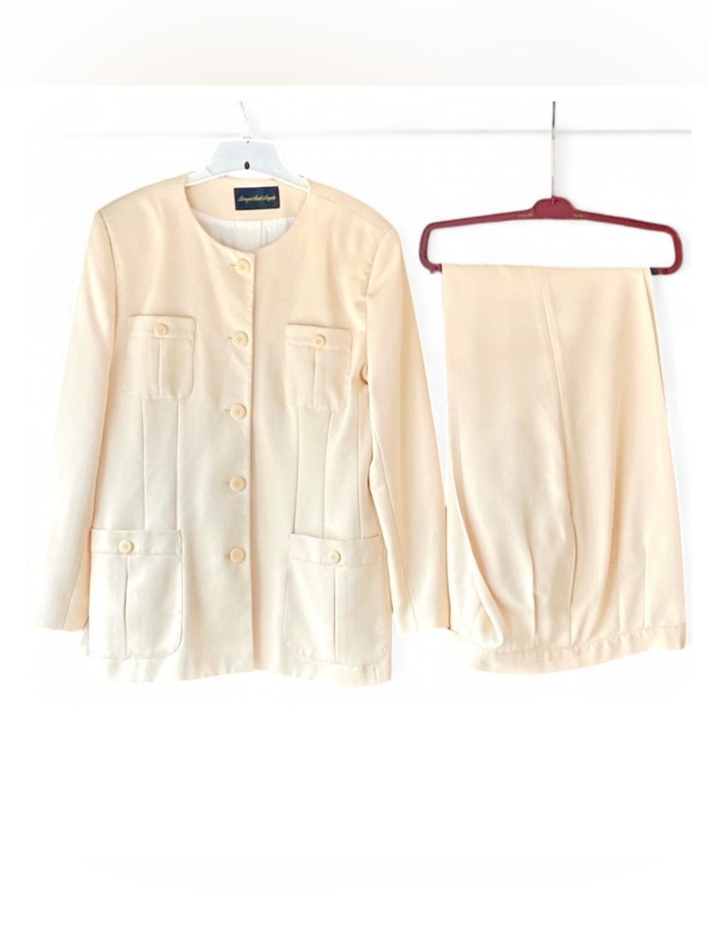 Giorgio San Angelo Vintage Butter Yellow Pantsuit Women’s 14 Pastel Power Set
